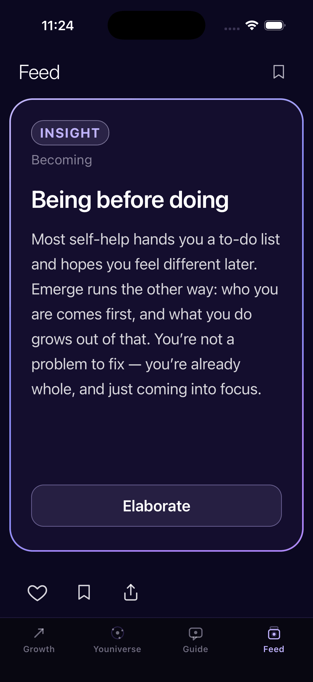 An Emerge Feed card