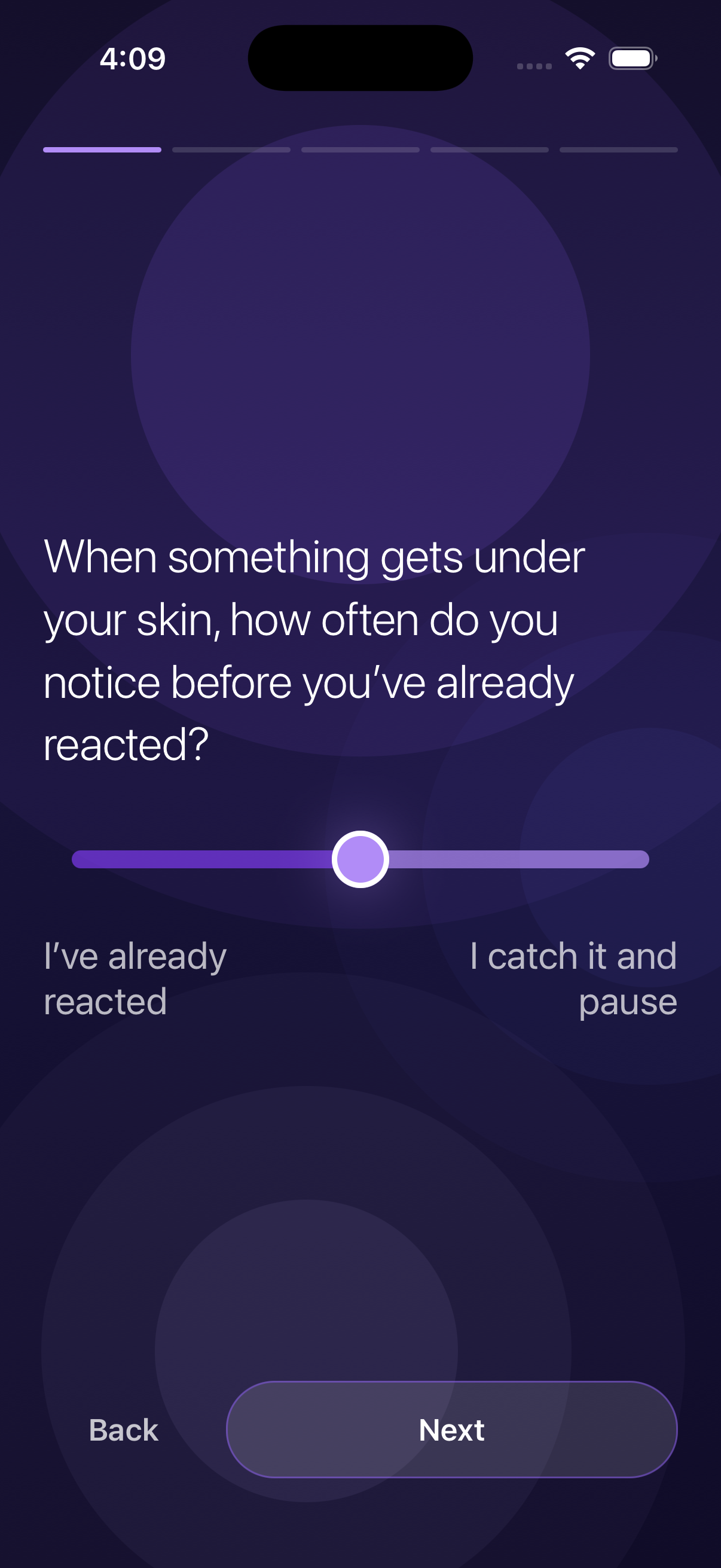 A session question with a slider