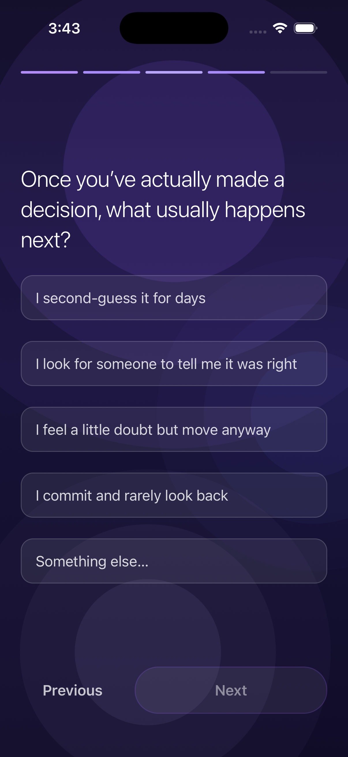 A multiple-choice session question