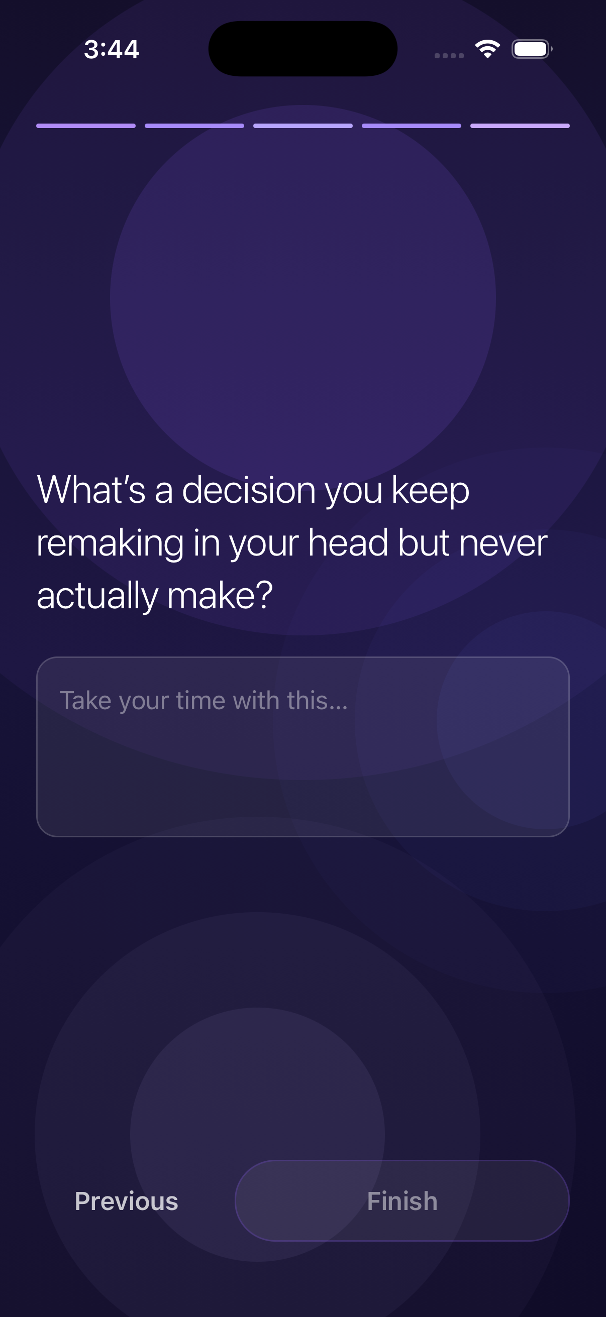 A written-reflection session question